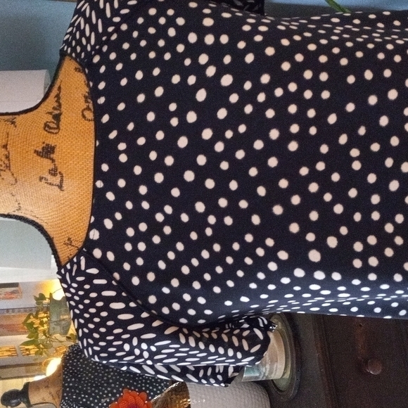 Loft Navy & White Abstract Polka Dot Blouse - Picture 3 of 8